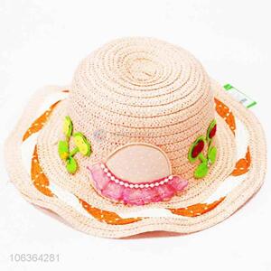 Luxury fashion girls summer woven plastic sun hat