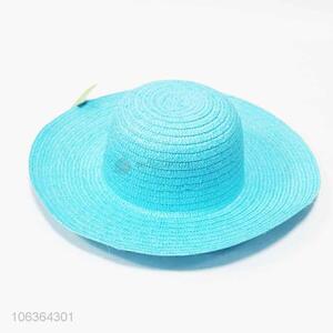 Promotional simple colored straw hat sun hat for women