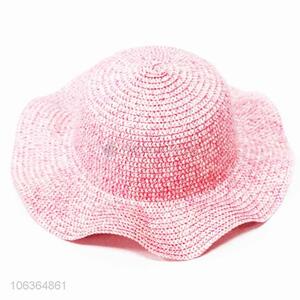 Hot selling girls summer woven plastic sun hat
