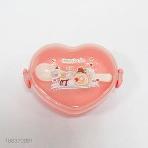 Good quality heart shaped plastic lunch box for kids