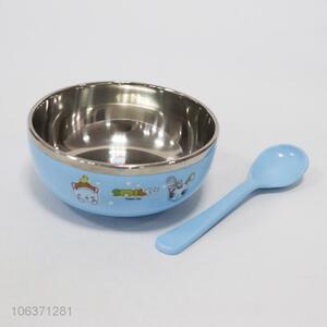 High Sales Stainless Steel Feeding bowl with Plastic Spoon for Baby