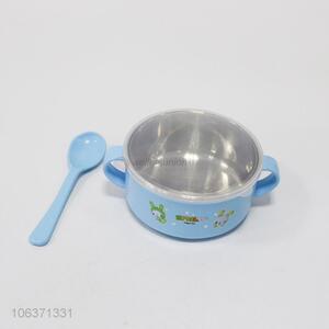 Good Quality Stainless Steel Children Bowl with Plastic Spoon