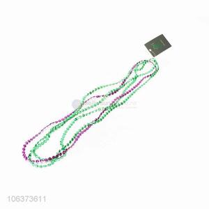 Wholesale Round Necklaces Purple and Green Mardi Gras Beads