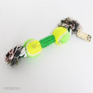 New arrival pet supplies dog rope toy with tennis balls