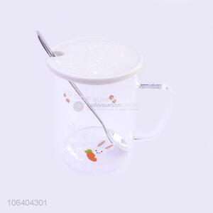Good Quality Transparent Ceramic Cup With Spoon