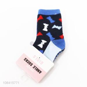 Popular design kids girls winter warm ankle socks cotton socks