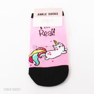 Cute kids girls unicorn pattern ankle socks