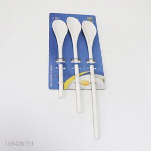 Factory direct sale 3pcs white plastic long handle spoons