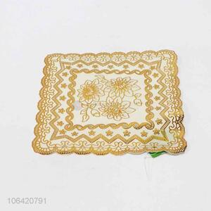 Wholesale most popular luxury waterproof gold pvc square placemat
