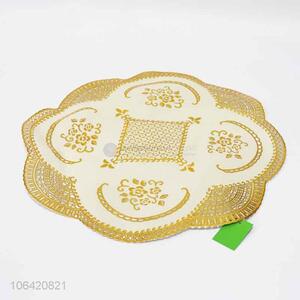 Factory sell flower shape design gold pvc placemat
