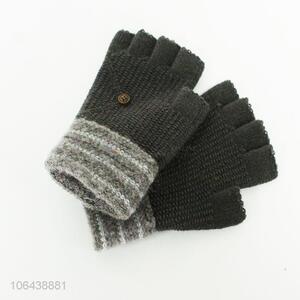 Promotional men winter half-finger acrylic knitting gloves