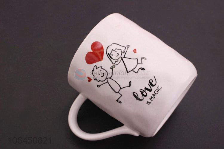 Best Sale Heart Cover Creative Ceramic Couple Mug For Valentine'S Day
