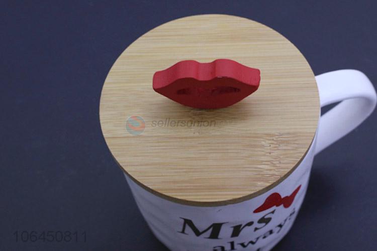 Premium Quality Valentine'S Day Gift Ceramic Couple Cup With Lid