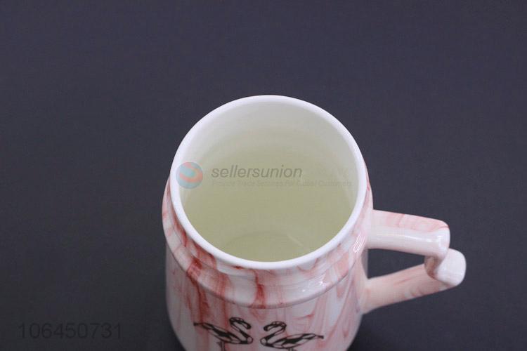 New Design Flamingo Ceramic Mug With Mirror Cover