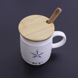 Wholesale Ceramic Tea Mug Coffee Cups With Lid Spoons