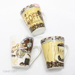 China manufacturer coffee bean&mug decal ceramic mug with handle