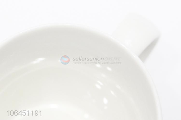 Good quality coffee bean pattern ceramic cup with handle