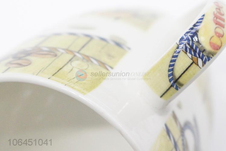 Bulk price coffee bean decal ceramic mug with handle