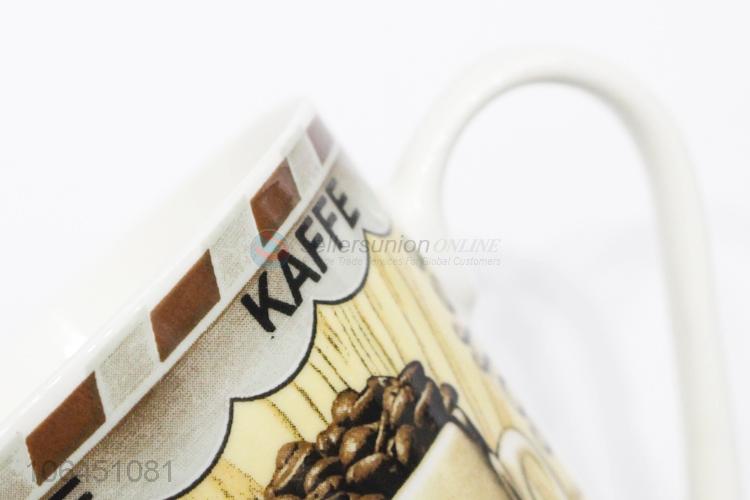 China manufacturer coffee bean&mug decal ceramic mug with handle
