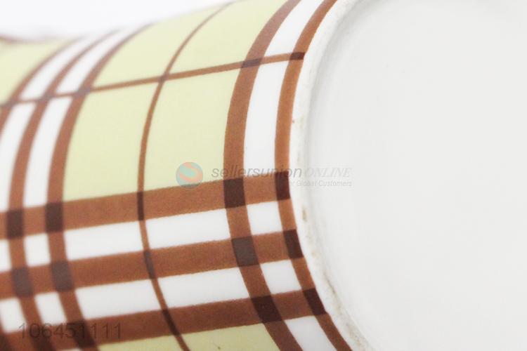 Best sale fashion plaid pattern ceramic cup with handle