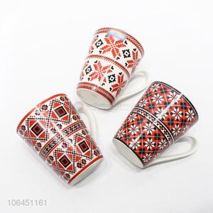 Excellent quality snowflake decal ceramic mug with handle