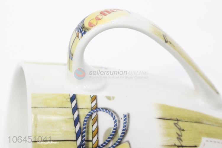Bulk price coffee bean decal ceramic mug with handle