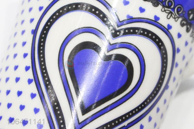 Premium quality heart decal ceramic mug with handle