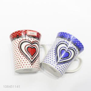 Premium quality heart decal ceramic mug with handle