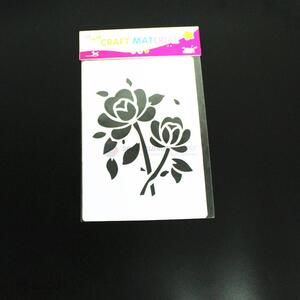 Low price hollow drawing stencil plastic flower stencil for kids