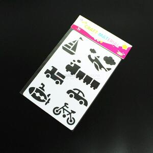 Best selling hollow drawing stencil plastic transportation means stencil for children