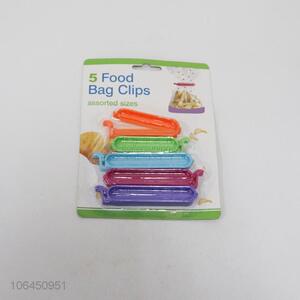 Hot selling premium 5pcs colorful food bag clips