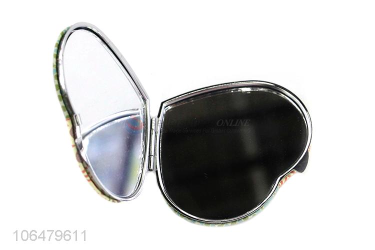 Custom Heart Shape Two-Sided Foldable Makeup Mirror
