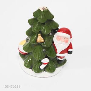 Hot products home decoration Christmas tree ceramic crafts with led light