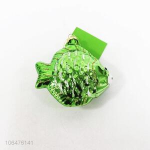 Customized Christmas decoration hanging painted glass fish figurine