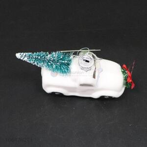 Hot <em>products</em> festival <em>decoration</em> Christmas hand painted glass <em>car</em> mold with tree