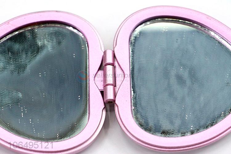 Hot Style Cute Heart Shape Double Side Lady Compact Makeup Mirror