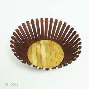 Hot sales hand knitting small bamboo storage basket fruit basket