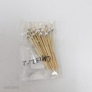 Contracted Design <em>Disposable</em> Bamboo Beads Style Fruit <em>Fork</em> Set