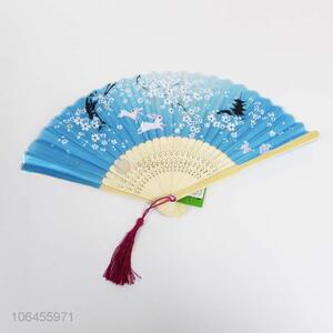Hot sale Chinese style rabbit flower bamboo hand fans