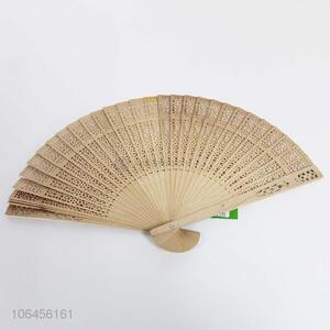 Hot selling customized foldable pierced wooden hand fans