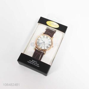 Good gift men's accessories men 40mm pu strap wristwatch