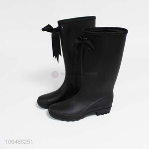 Cheap super soft adult rainshoes trendy black rain boots