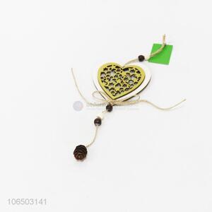 Wholesale wooden decorative craft heart shape wood pendant