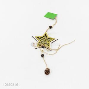 Wholesale star shape wooden pendant for decorations
