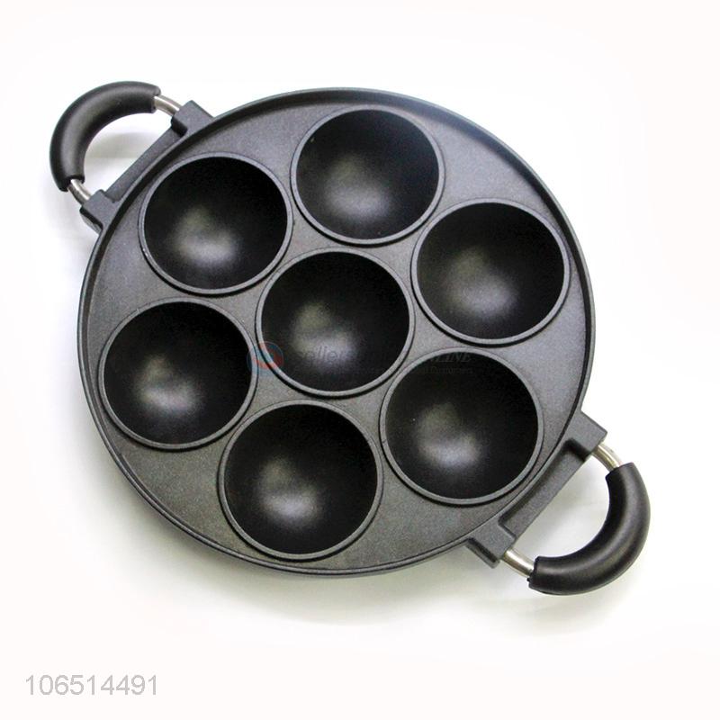 Professional manufacturer non-stick 7holes cast iron cake pan bake