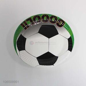 Recent design round football printed paper plates