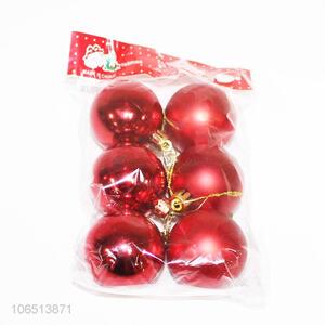 Good quality custom 6pcs plastic Christmas balls ornaments