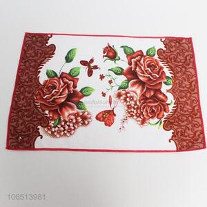 Low price flower printed kitchen tea towel