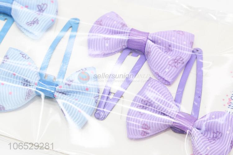 Hot Sale Popular Bow Multi Color Kids Girls Hairpins Set