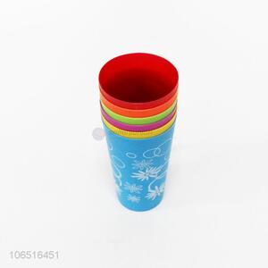 High sales 6pcs colorful reusable plastic water cups